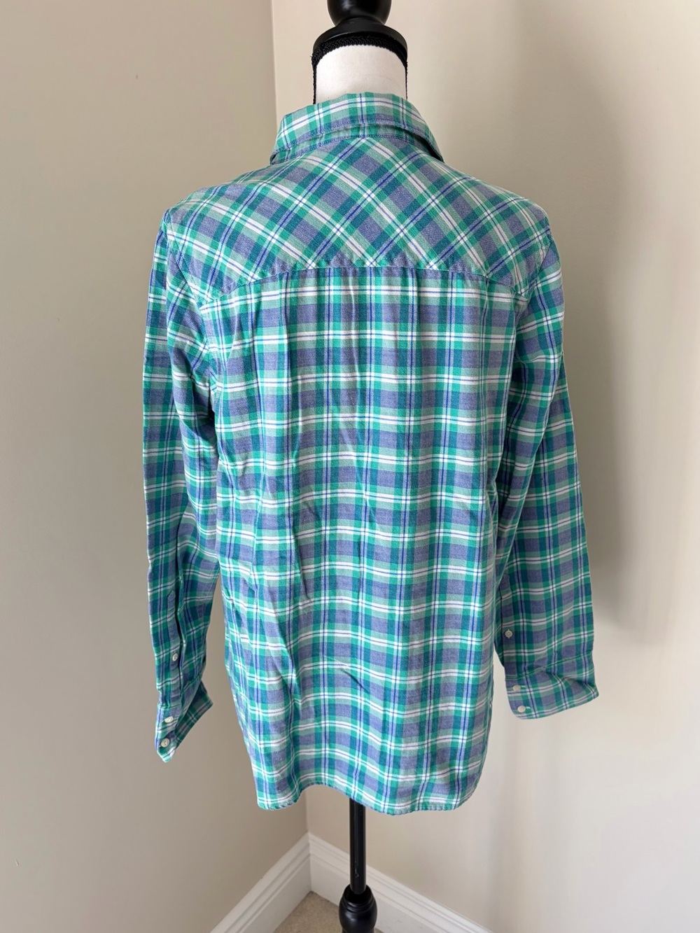 J Crew Boy shirt in green and blue plaid Size 12 - Picture 6 of 8